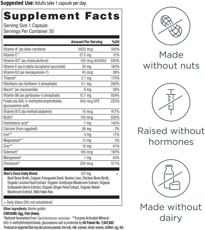 Ancient Nutrition Multivitamínico Diario para Hombres, 30 Comprimidos