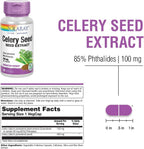 Solaray Extracto de Semilla de Apio - 100 mg, 85% Ftálidos, 30 Cápsulas Veganas