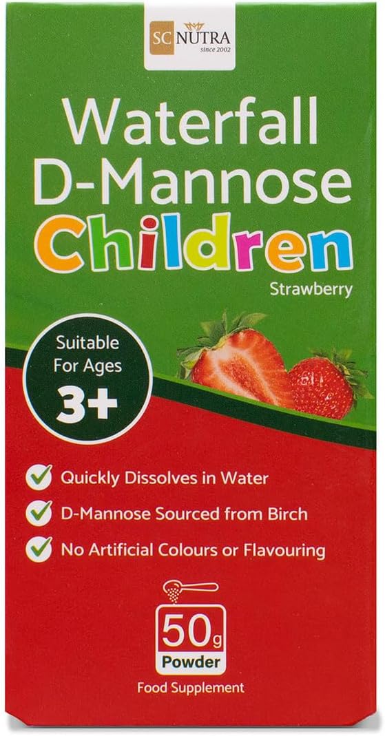 Waterfall D-Mannose Niños Sabor Fresa - D-Manosa Natural de Abedul (Sweet Cures)