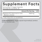 Sports Research Berberine - Suplemento Herbal Ayurvédico para el Apoyo Metabólico - 1000 mg - 60 Cápsulas - Vegano, Sin Gluten, No Transgénico