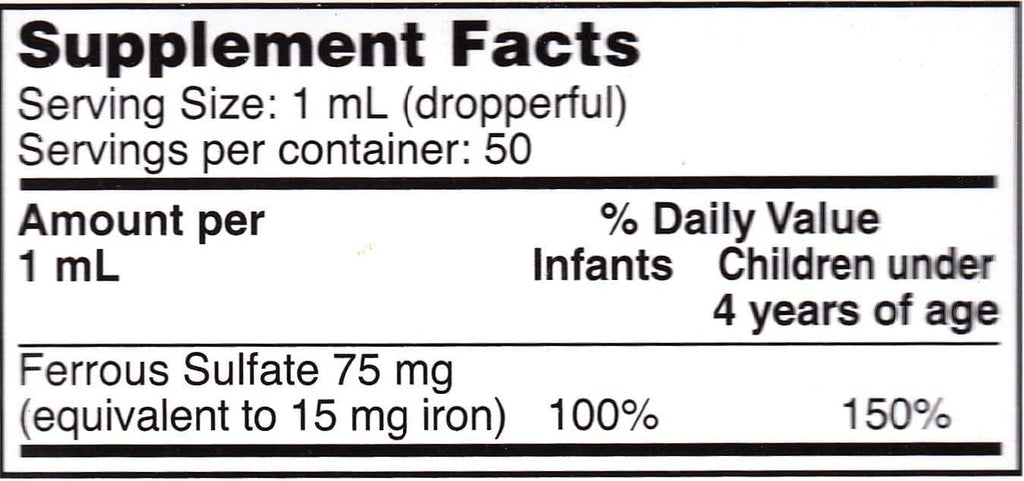 Ferrous Drops Suplemento de Hierro Líquido para Niños Sabor Menta – 50 ml (Pack de 2)