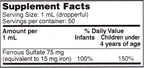 Ferrous Drops Suplemento de Hierro Líquido para Niños Sabor Menta – 50 ml (Pack de 2)