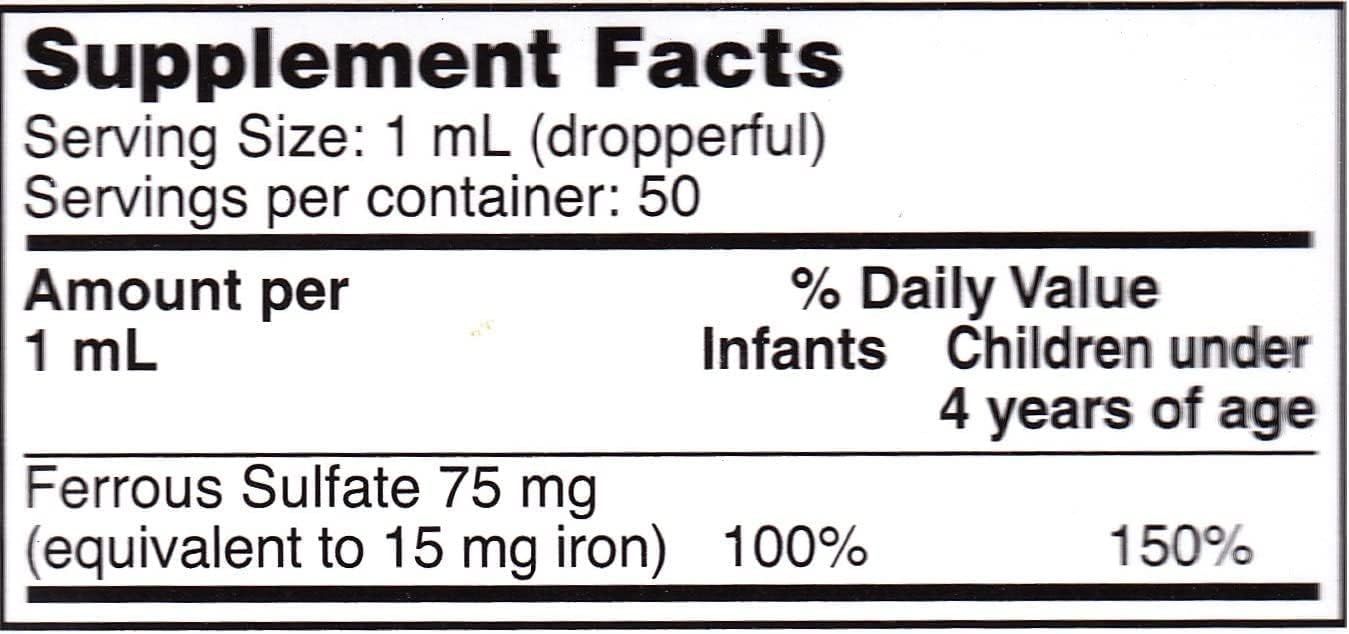 Ferrous Drops Suplemento de Hierro Líquido para Niños Sabor Menta – 50 ml (Pack de 2)
