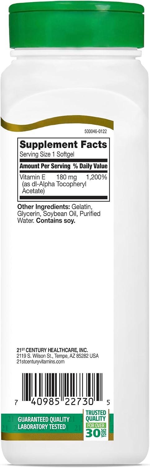 Vitamina E 400 UI (dl-Alfa Tocoferol) - 250 Cápsulas Blandas