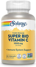 Solaray Super Bio Vitamina C Tamponada 1000mg – Liberación en Dos Fases con Bioflavonoides, 100 Cápsulas Veganas