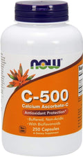 NOW Foods Vitamin C-500, Calcium Ascorbate, 250 Veg Capsules