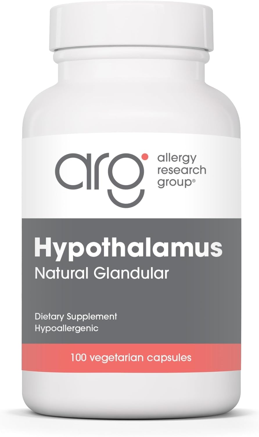 Allergy Research Group ARG Hypothalamus - Suplemento Glandular de Hipotálamo Bovino Liofilizado, 500 mg, 100 Cápsulas
