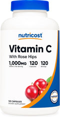 Nutricost Vitamina C con Escaramujo 1025mg, 120 Cápsulas