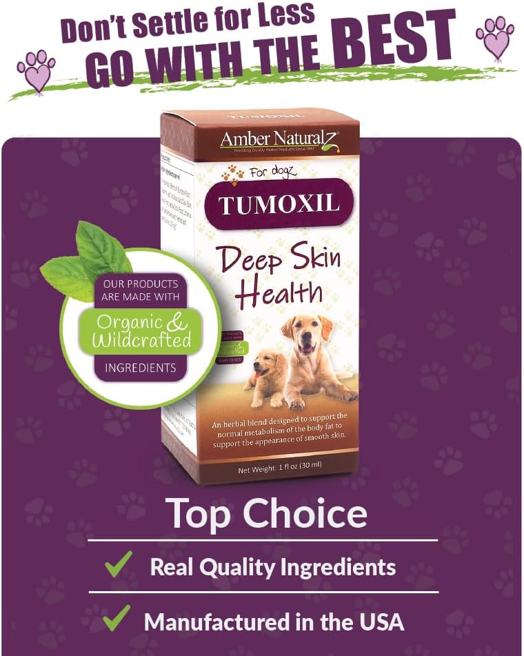 Amber NaturalZ Tumoxil Deep Skin Health Suplemento Herbal para Perros y Cachorros - 30 ml