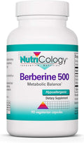 Nutricology Berberina 500 mg - Apoyo Metabólico, Raíz de Agracejo Indio, Hipoalergénico, Cápsulas Vegetales - 90 Cápsulas