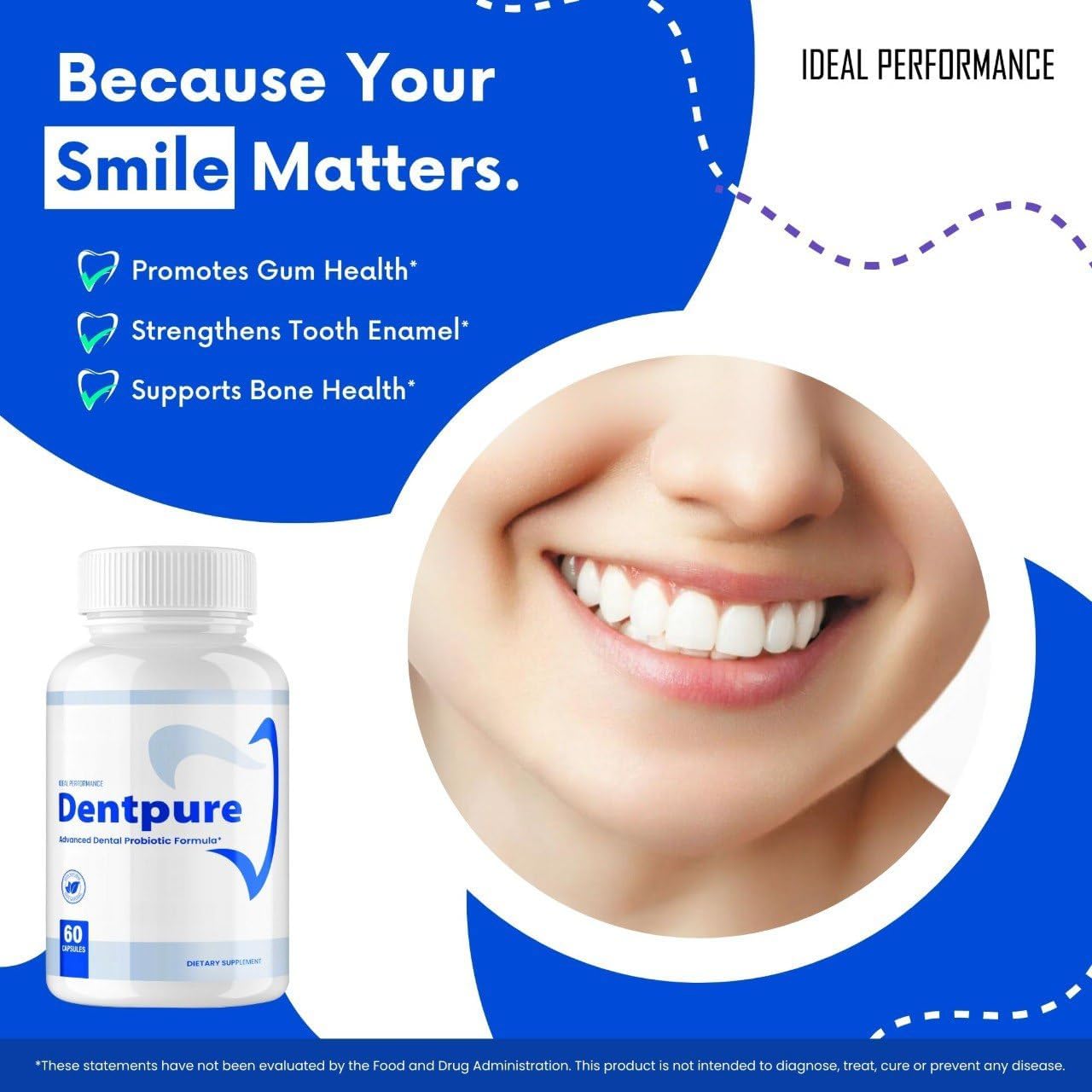 Dentpure Probióticos Orales para Dientes y Encías - Cápsulas de Máxima Potencia - 3 Pack