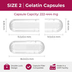 Cápsulas de Gelatina Vacías Tamaño 2 - 1000 uds + 2 Micro Cucharas | ATLEMISME