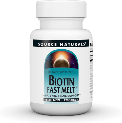 Source Naturals Biotin Fast Melt, 10.000 mcg – Metabolismo energético: La biotina contribuye al metabolismo – Image 1