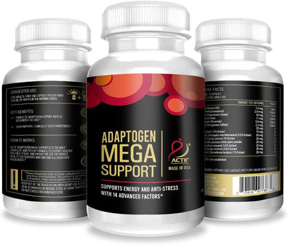 ACTIF Adaptogen Mega Support – 14 Factores Avanzados para Energía y Claridad, 60 Cápsulas