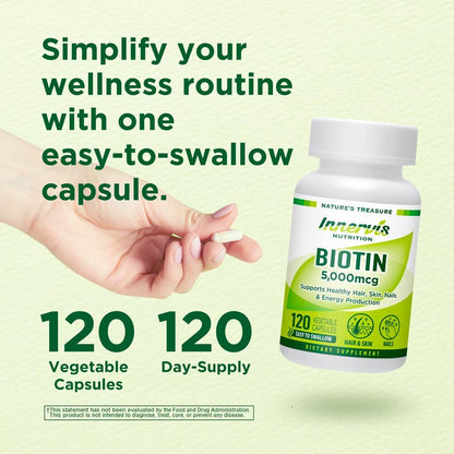 INNERVISNUTRITION Biotina de Alta Potencia – La biotina contribuye al mantenimiento de las membranas mucosas en – Image 5