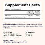 EZ Melts Vitamina C - 60 Comprimidos Bucodispersables - Sabor Naranja Cítrico