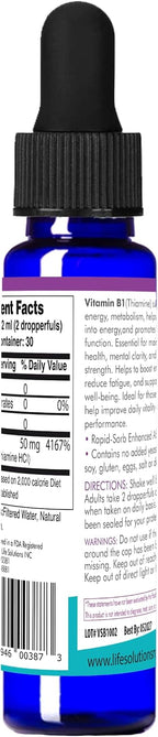 Life Solutions Vitamina B1 (Tiamina) en Gotas, 2 oz