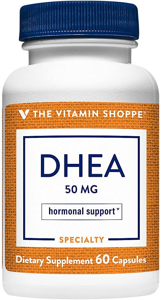 The Vitamin Shoppe DHEA 50 mg, Salud Hormonal y Envejecimiento Saludable (60 Cápsulas)