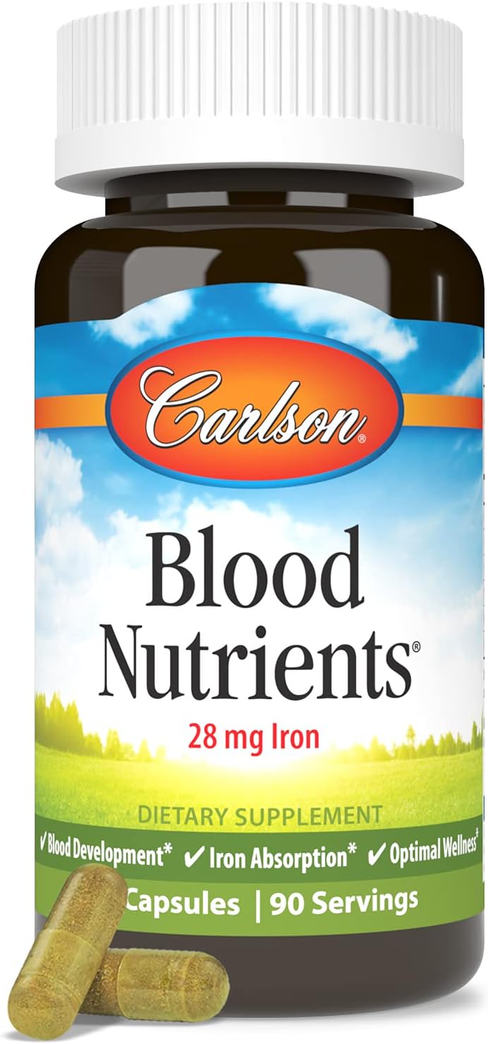 Carlson Blood Nutrients - 28 mg Iron, 90 Capsules