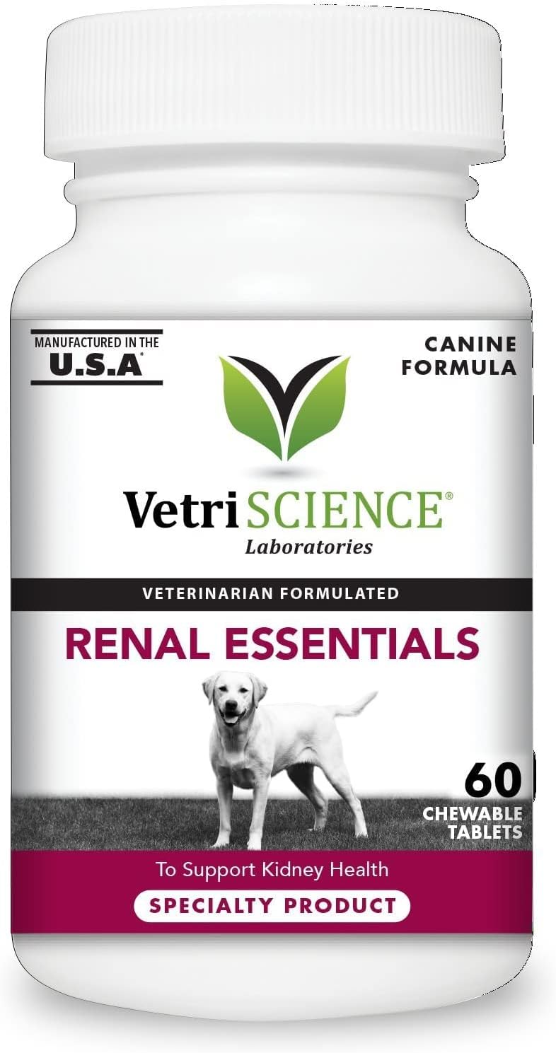 VetriScience Kidney Health - Comprimidos masticables para perros, 60 unidades