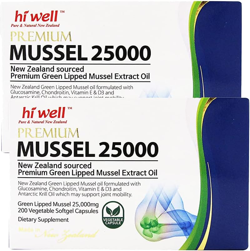 (Pack de 2) Hi Well Premium Mussel 25,000 200 Cápsulas Blandas Vegetales