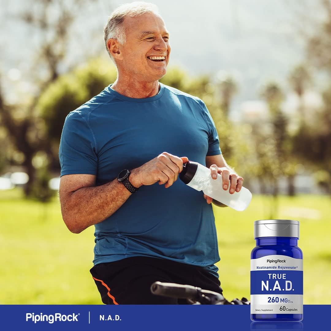 Piping Rock NAD 260 mg - 60 Cápsulas - Nicotinamida Adenina Dinucleótido - No OGM, Sin Gluten