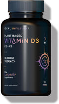 Vitamina D3 10.000 UI con K1 y K2 MK-7 Vegana - Ideal Infusion