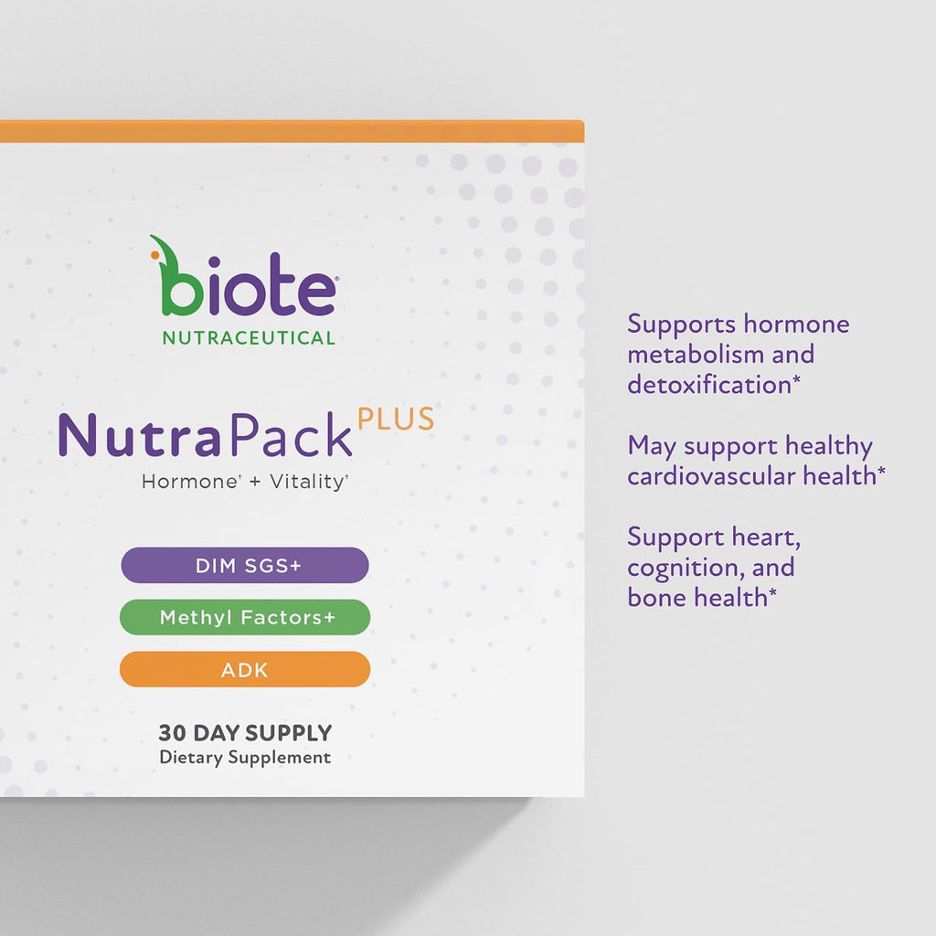 Biote Nutraceuticals - NutraPackPlus - Equilibrio Hormonal + Vitalidad (Sobres Diarios 30 Días)