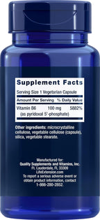 Life Extension Piridoxal 5-Fosfato 100 mg, 90 Cápsulas Vegetales - Suplemento de Vitamina B6 Activa