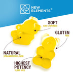 New Elements Gomitas de Biotina con Colágeno, Vitamina D3, Saw Palmetto y Ácido Hialurónico para Cabello, Piel y Uñas | Sin OGM, Sin Gluten, Sabor Natural a Piña