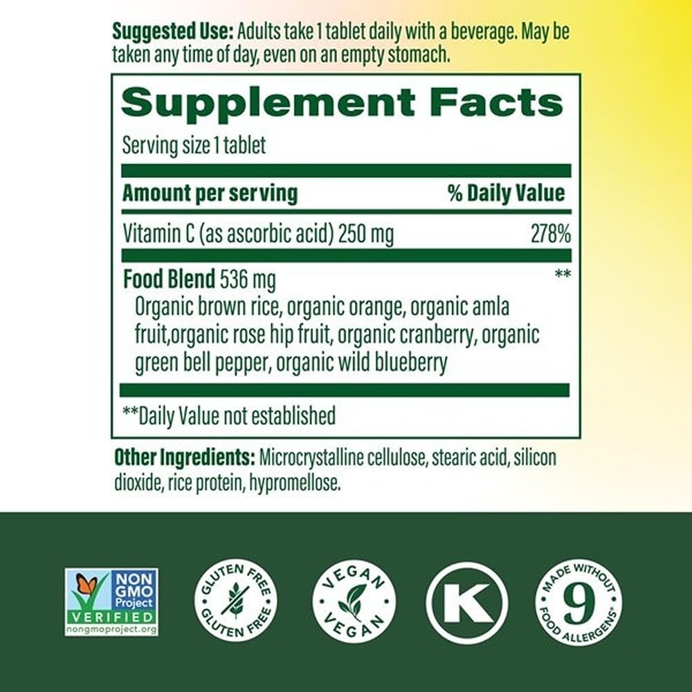 MegaFood Complejo C - Suplemento Vegano de Vitamina C con Alimentos Integrales, 180 Comprimidos