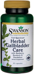 Swanson Cuidado Herbal de Vesícula Biliar de Espectro Completo 60 Cápsulas