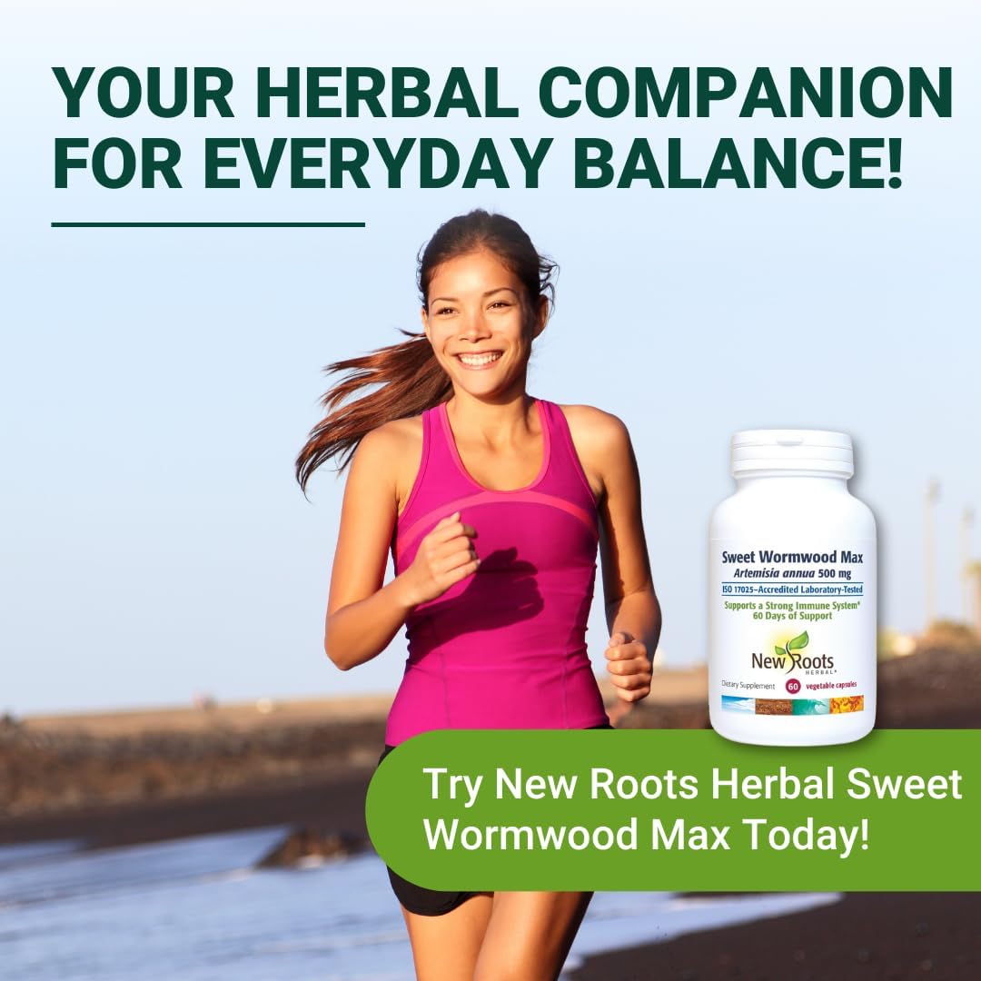Extracto de Ajenjo Dulce (500 mg) con Vitamina C - 60 Cápsulas Veganas | NEW ROOTS HERBAL