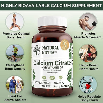 Natural Nutra Citrato de Calcio con Vitamina – Salud dental: El calcio contribuye al mantenimiento de los dientes – Image 3