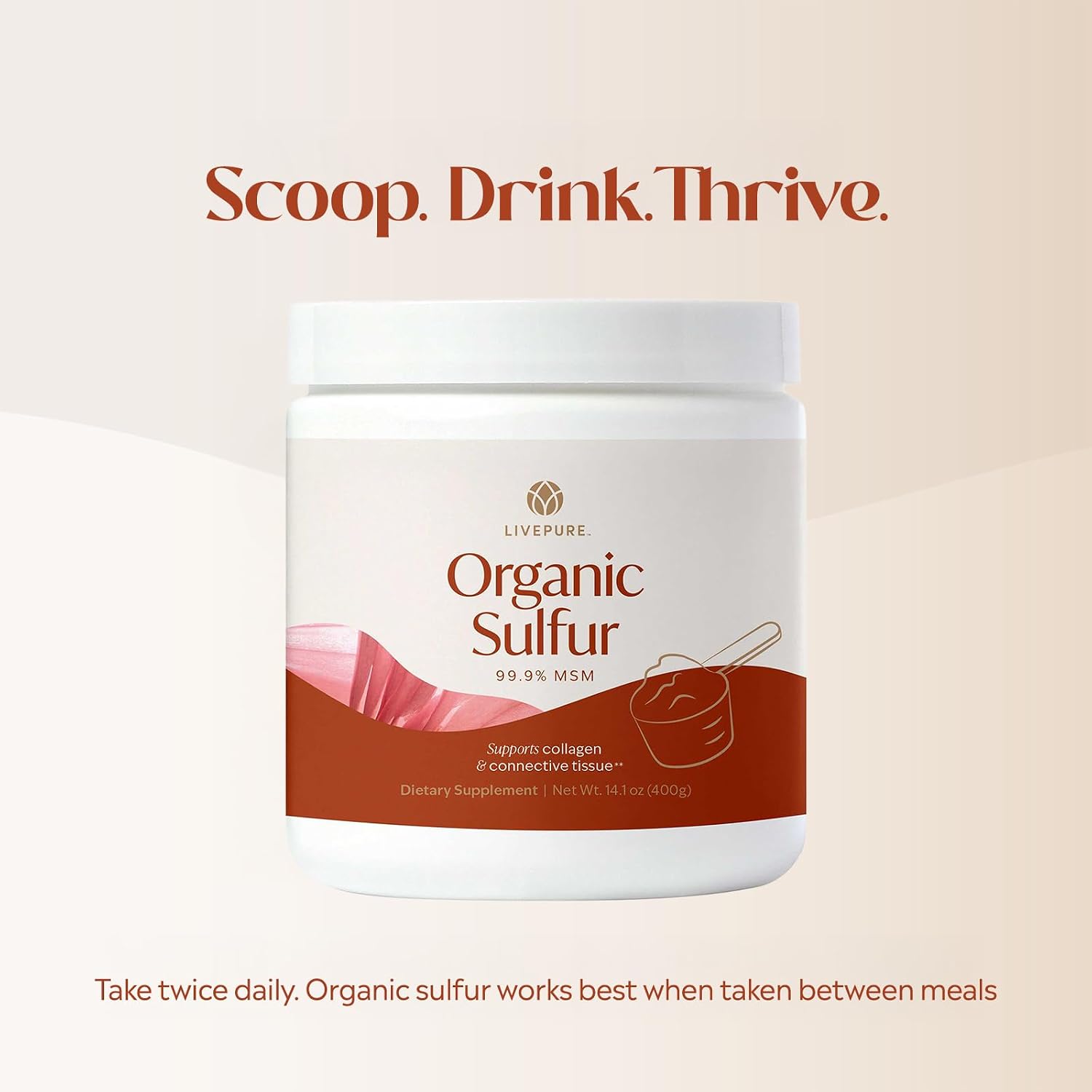 PURE Azufre Orgánico en Polvo MSM 99.9% - 400g