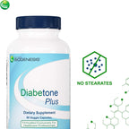 Nutra BioGenesis Diabetone Plus – Metabolic Support Supplement with Cinnamon, Gymnema, Inositol and Bitter Melon, 90 Capsules