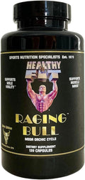 Healthy 'N Fit Raging Bull Mega Orchic - 120 Cápsulas (40 Días) Glándula Testicular Cruda Premium, Apoyo Natural para la Testosterona