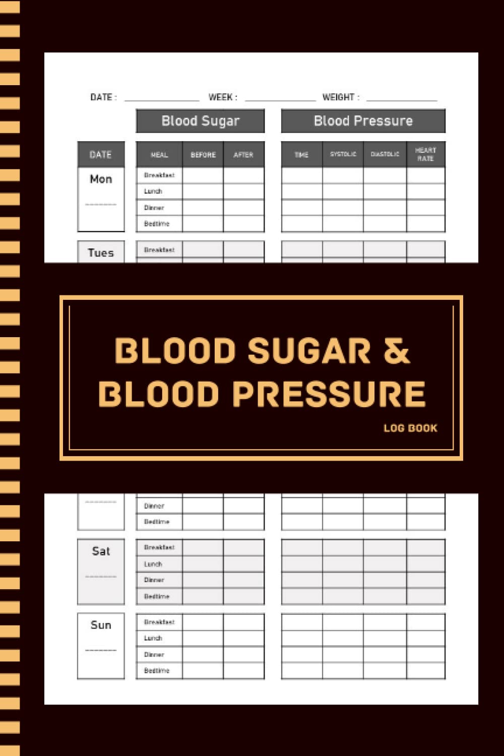 Blood Sugar & Blood Pressure Log Book: 120 Páginas, 6x9"