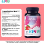 LIVS Biotin Gummies 10000mcg - Gominolas de Biotina para Cabello, Piel y Uñas