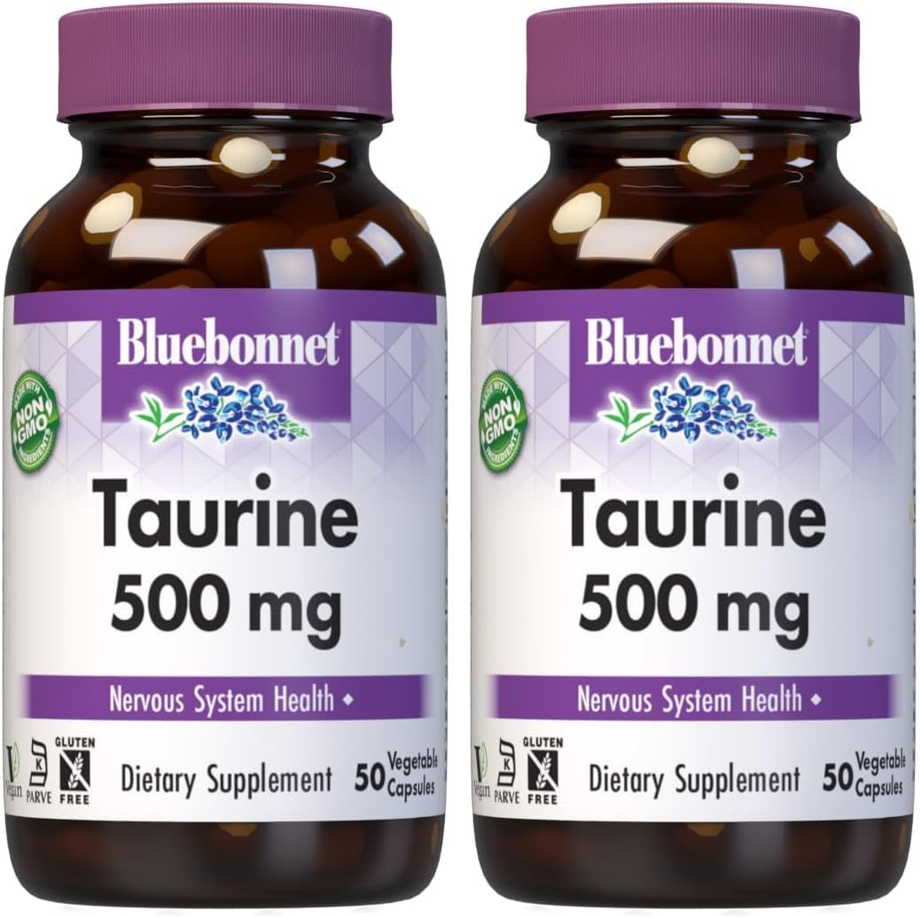 Bluebonnet Taurina 500 mg - 50 Cápsulas Veganas