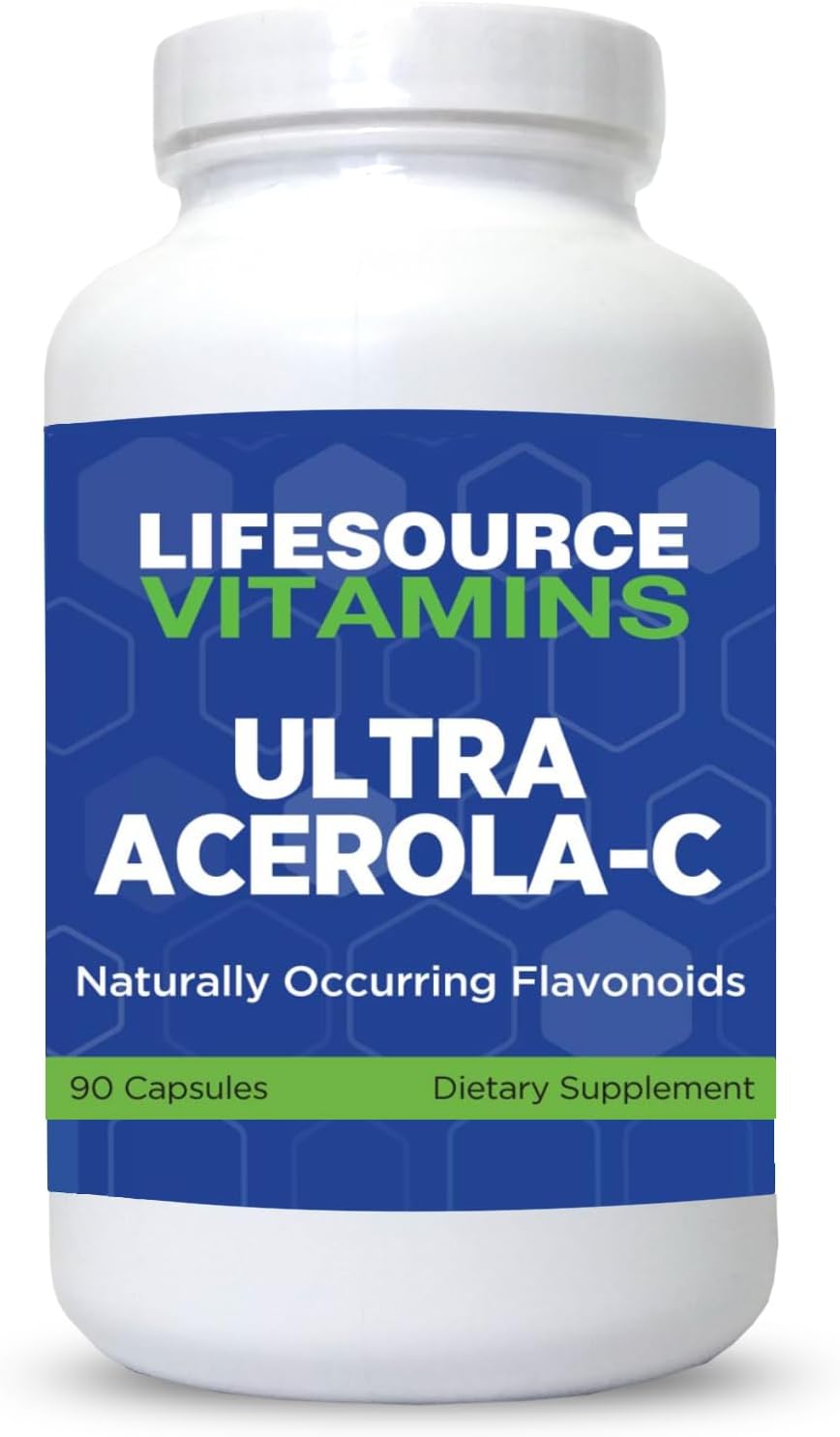 LifeSource Vitamins Ultra Acerola-C – 500 mg de Vitamina C por Cápsula, 90 Cápsulas