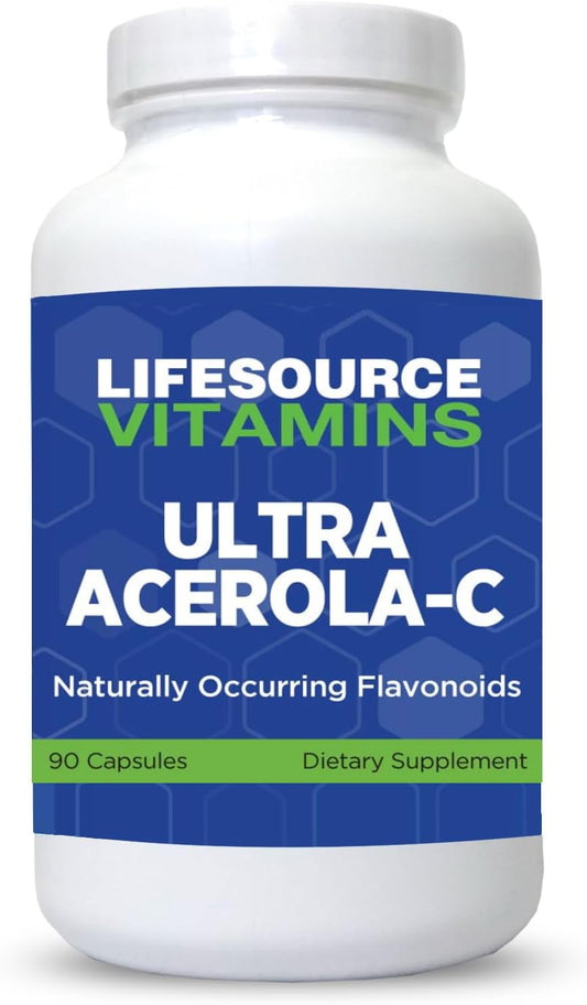 LifeSource Vitamins Ultra Acerola-C – 500 mg de Vitamina C por Cápsula, 90 Cápsulas