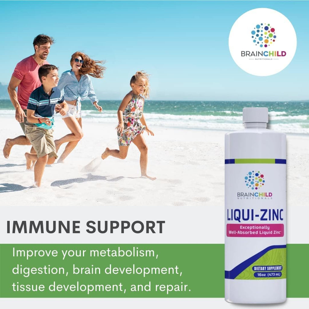 BrainChild Nutritionals LiquiZinc Fórmula Líquida de Zinc (Sin Sabor, 473ml)