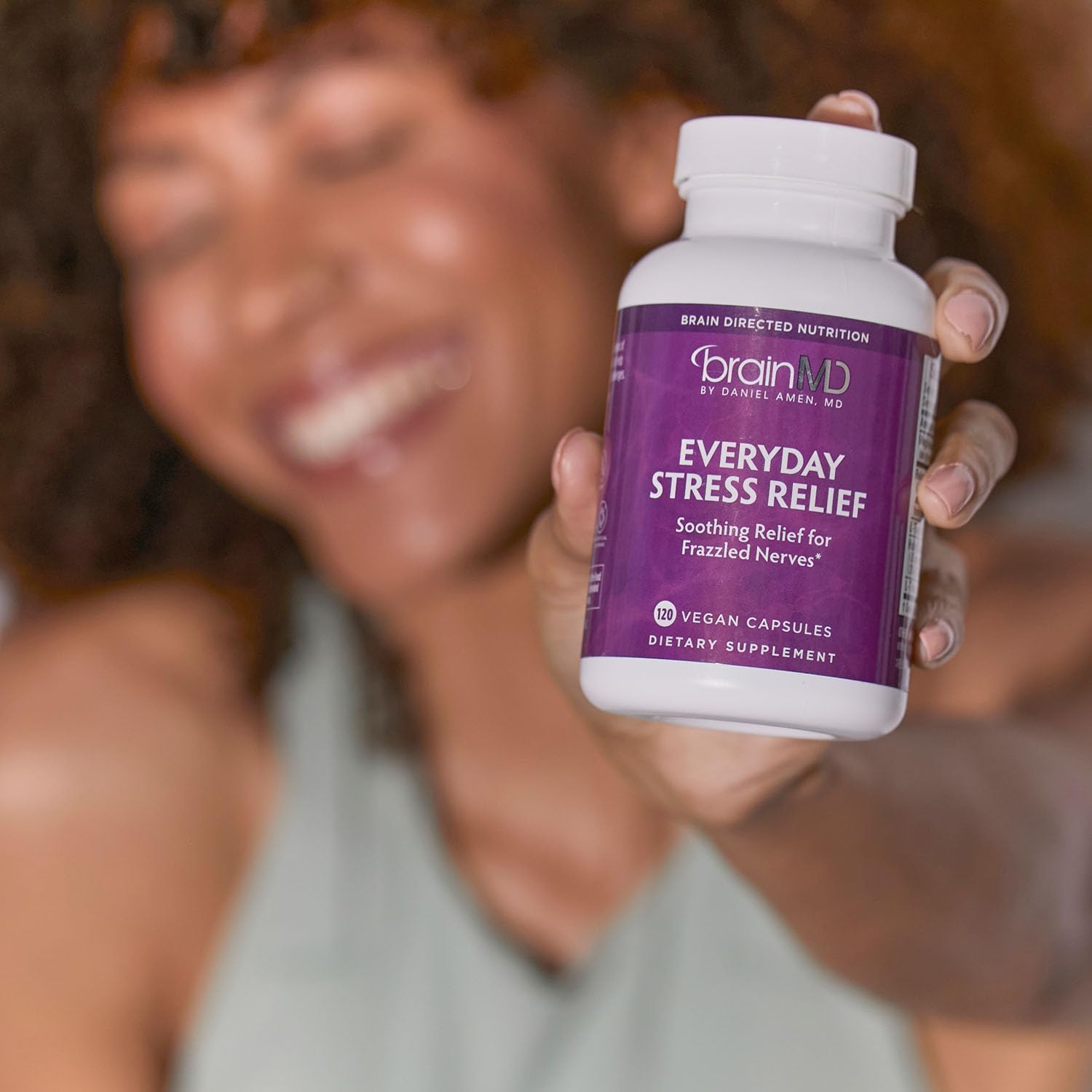 BRAINMD Dr Amen Everyday Stress Relief - 120 Capsules - Promotes Relaxation and Focus - Non-Drowsy - Gluten-Free - 30 Servings