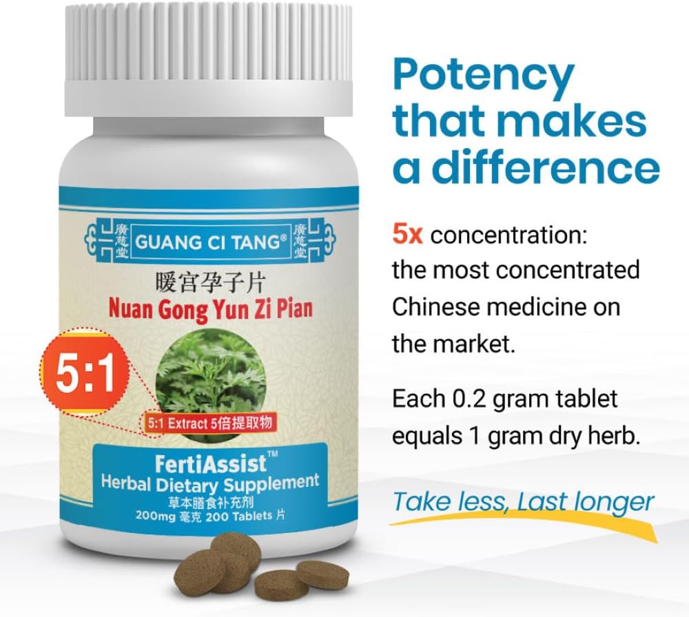 3 Bottles of Nuan Gong Yun Zi Pian FertiAssist Plus - Fertility Blend for Women - 200 Tablets each