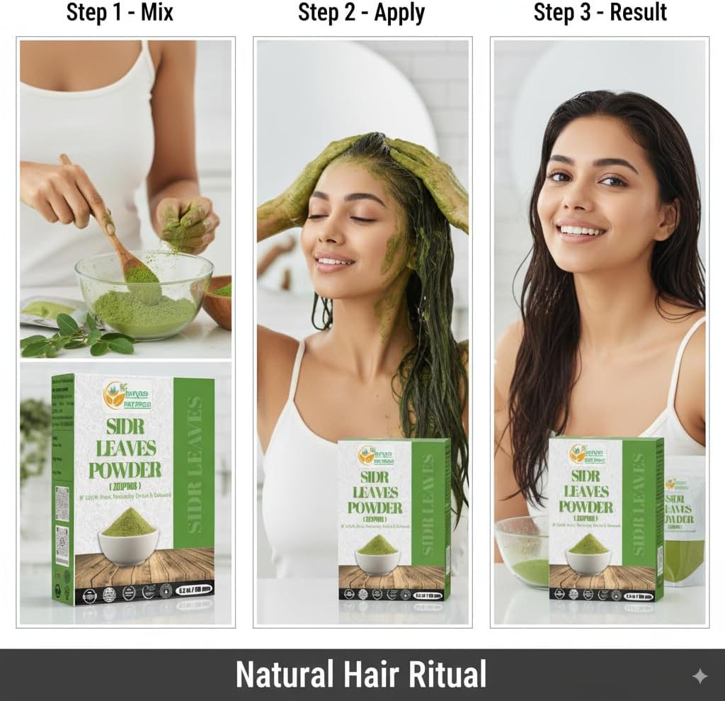 Polvo de Sidr 100% Natural y Puro - Ziziphus Spina-Christi - Limpiador y Acondicionador Capilar Natural - 5.3 oz (150 g)