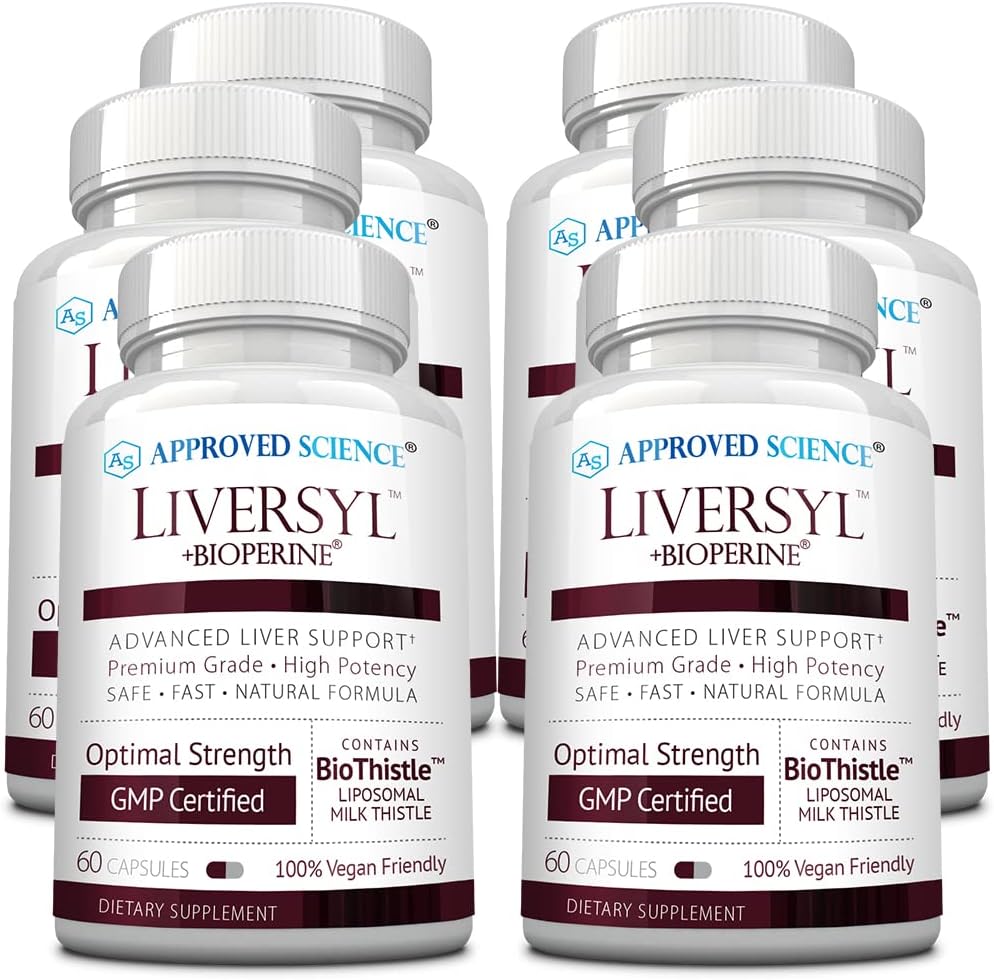 Approved Science Liversyl - Cardo Mariano, Alcachofa y Bioperine - Vegano - 360 Cápsulas (6 Meses)