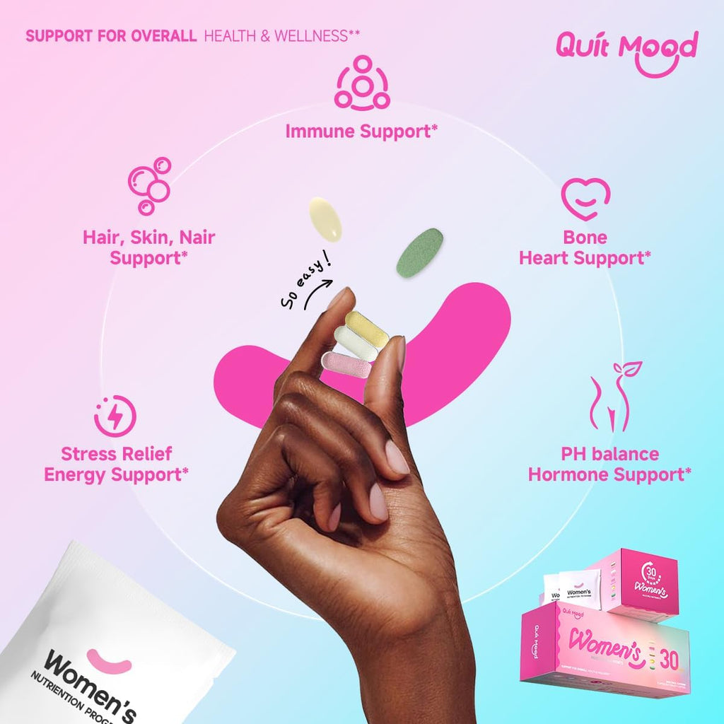 Multivitamínico para Mujeres 30+ con D3+K2, NR1000, Probióticos y Ashwagandha | 30 Sobres Diarios