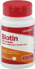 Leader Biotina 10.000 mcg, 100 Comprimidos