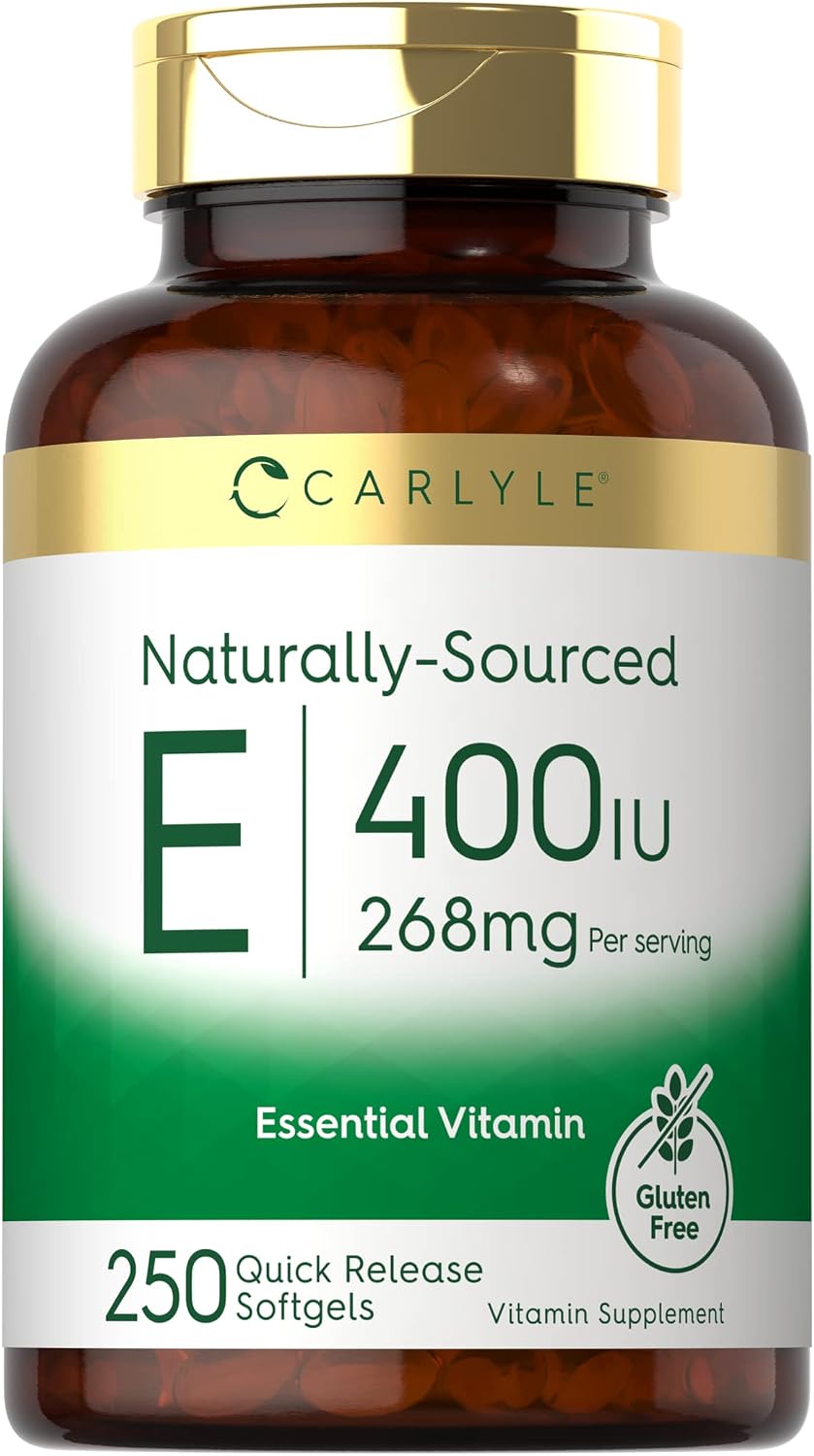 Carlyle Vitamina E 400 UI, 250 Cápsulas Blandas – Suplemento Natural